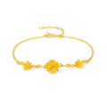 "Princess Wedding" 999 24K Gold Chain Bracelet Flower 3.88-4.18g A0722053