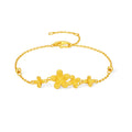 "Princess Wedding" 24K Gold Chain Bracelet Flower 3.77-4.17g A0722055