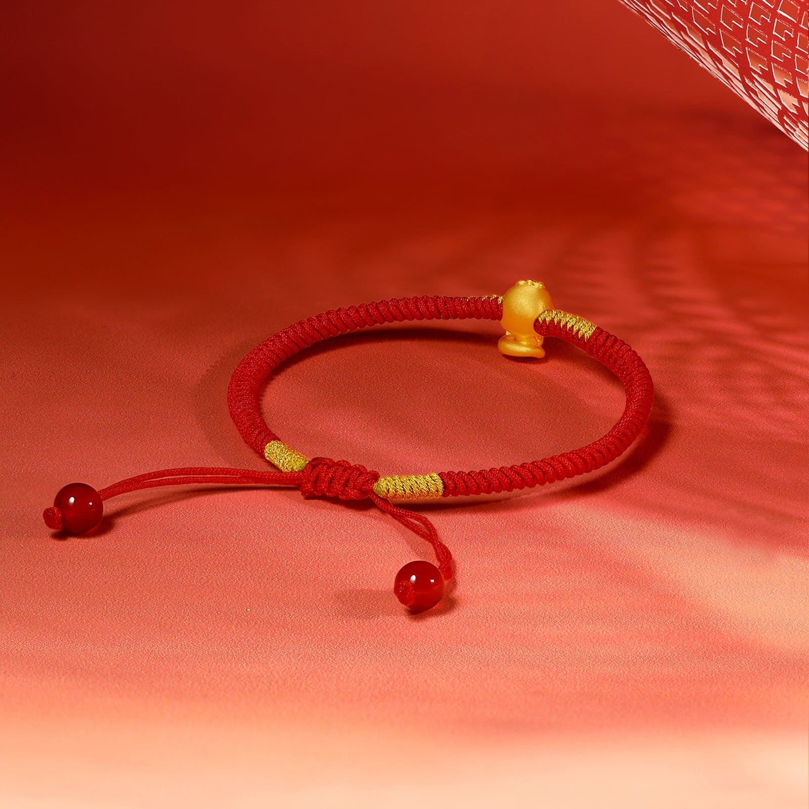 "Chinese Zodiac Snake" 24K Gold String Bracelet Snake 0.35-0.5g A1713124