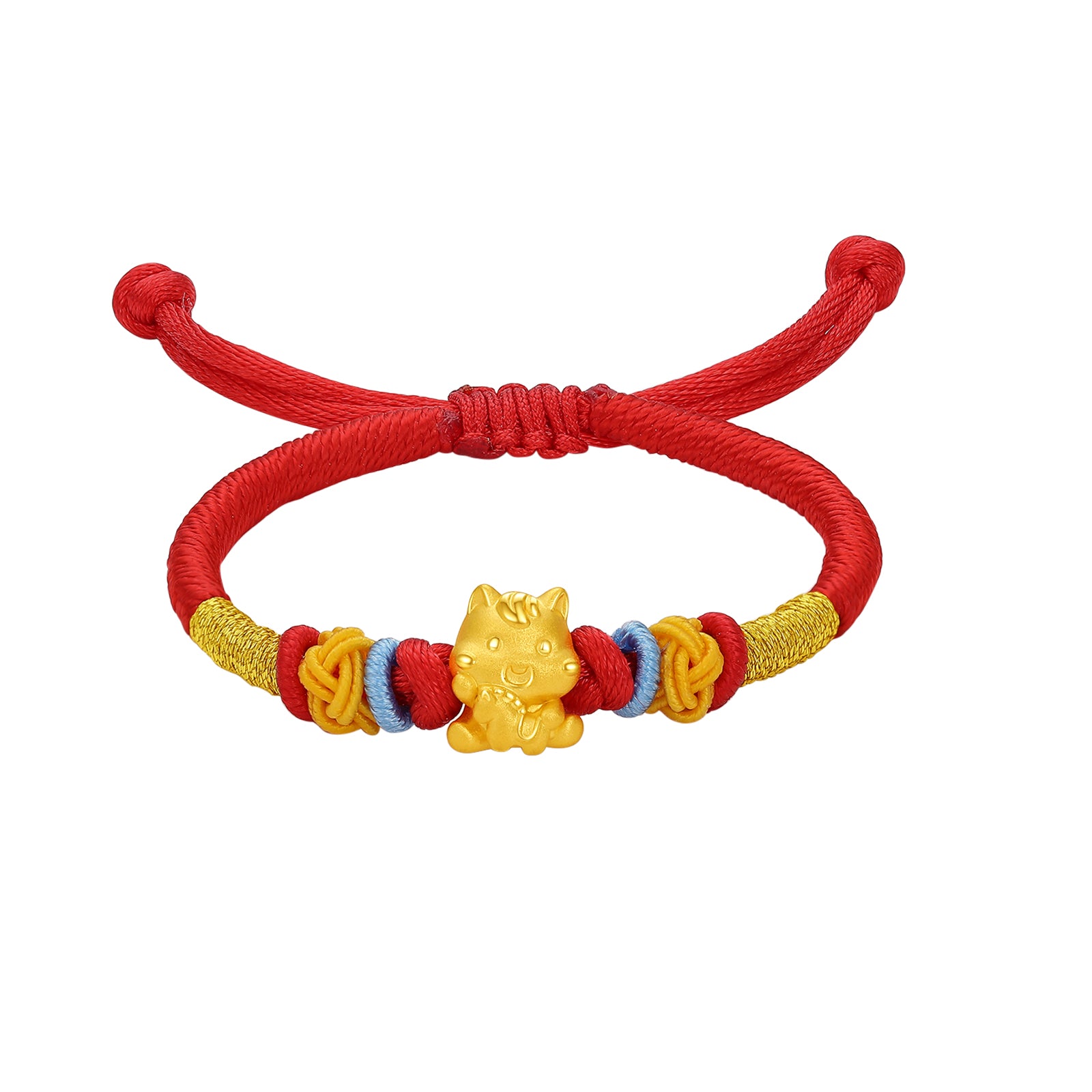 'Year of the Horse' 24K Gold String Bracelet Horse 0.6-0.9g 13cm-19cm A1715522