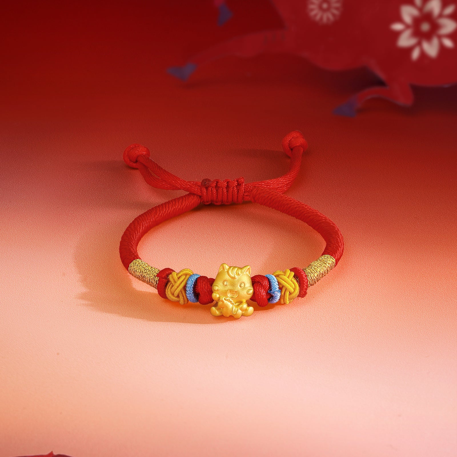 'Year of the Horse' 24K Gold String Bracelet Horse 0.6-0.9g 13cm-19cm A1715523