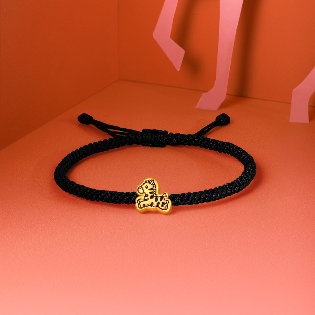 'Year of the Horse' 24K Gold String Bracelet Horse 0.6-0.9g 13cm-19cm A1715524