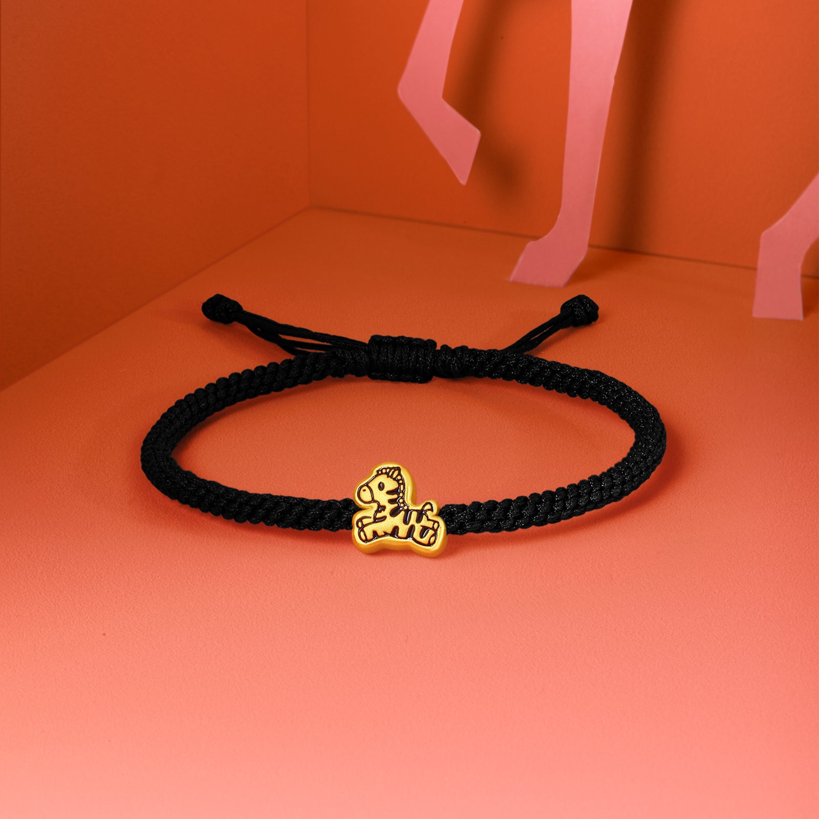 'Year of the Horse' 24K Gold String Bracelet Horse 0.6-0.9g 13cm-19cm A1715524