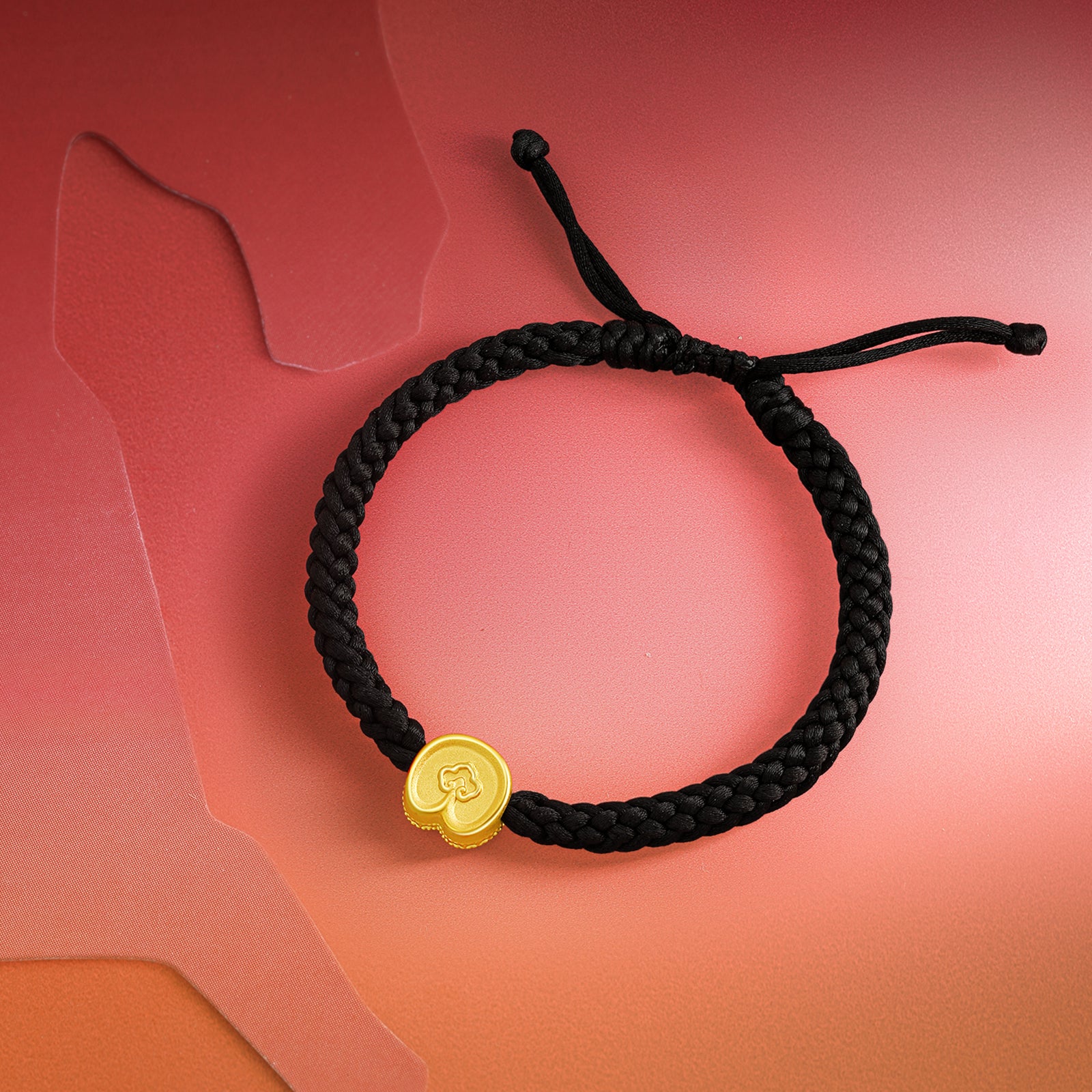 "Year of the Horse"  24K Gold String Bracelet 0.7-1g 18cm-24cm A1716117