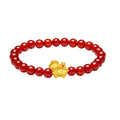 「馬年」24K金珠手鍊，瑪瑙馬圖案，寓意財富，0.7-1克，17厘米，A1916287
