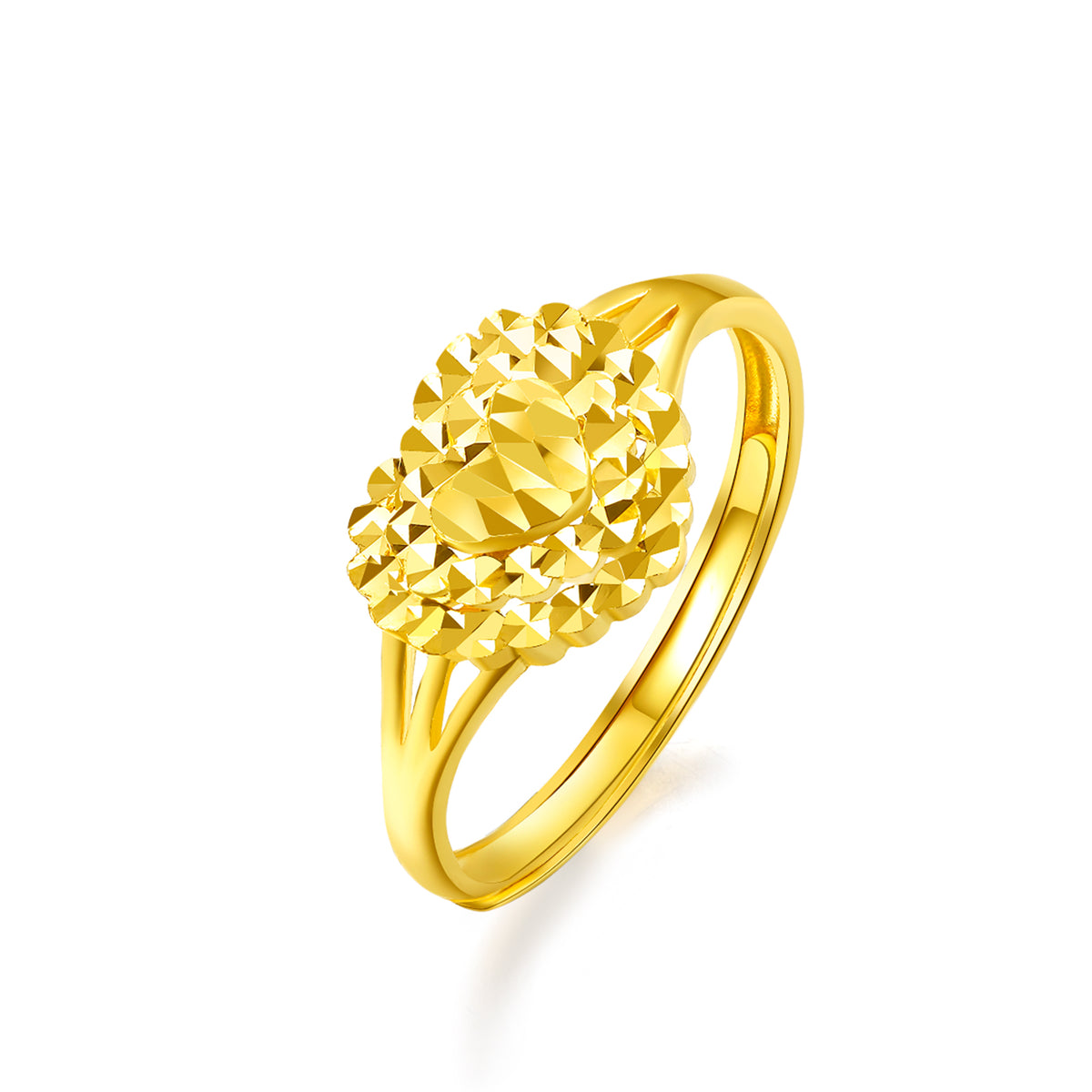 999 24K Gold Ring Heart 3.1-3.4g AA010848