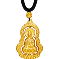 "Antiquity Gold" 999.9 24K Gold Pendant Necklace Buddha 21-22g AA043850