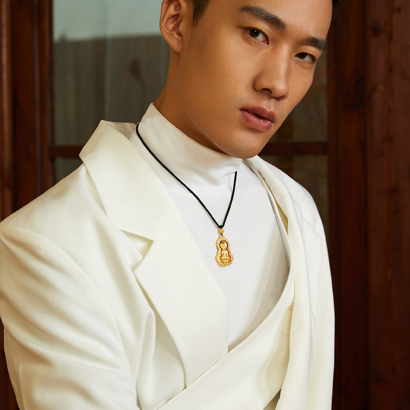 「古董金」999.9 24K金佛像吊墜項鍊 21-22克 AA043850