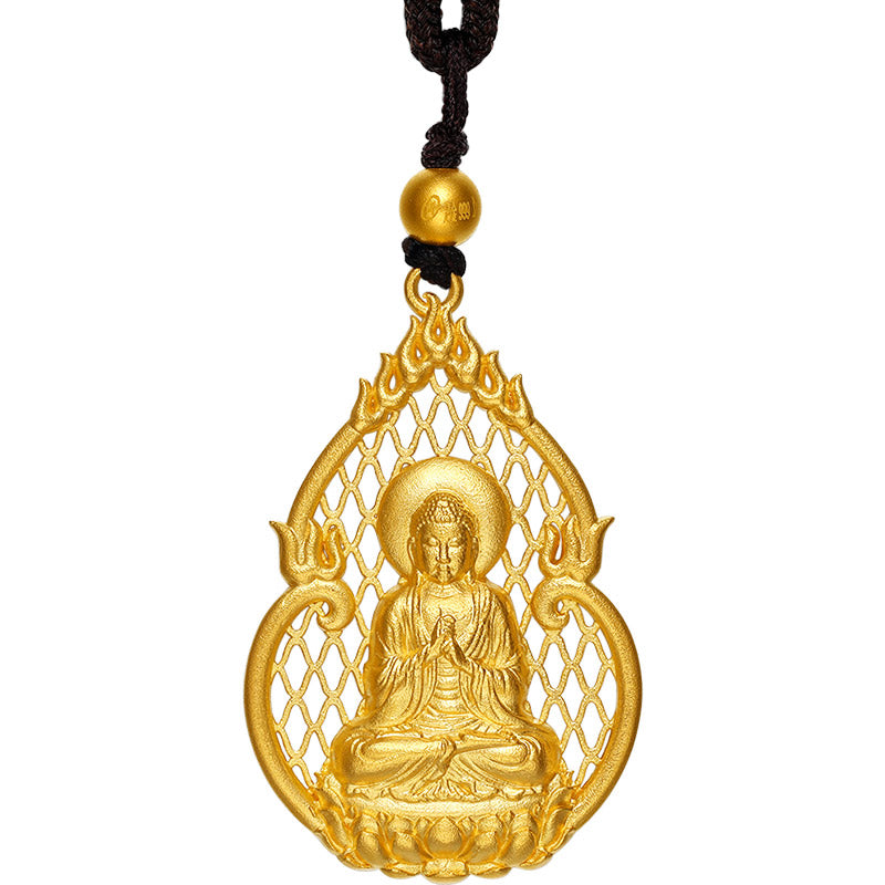 "Antiquity Gold" 999.9 24K Gold Pendant Necklace Buddha 5-5.5g AA043859