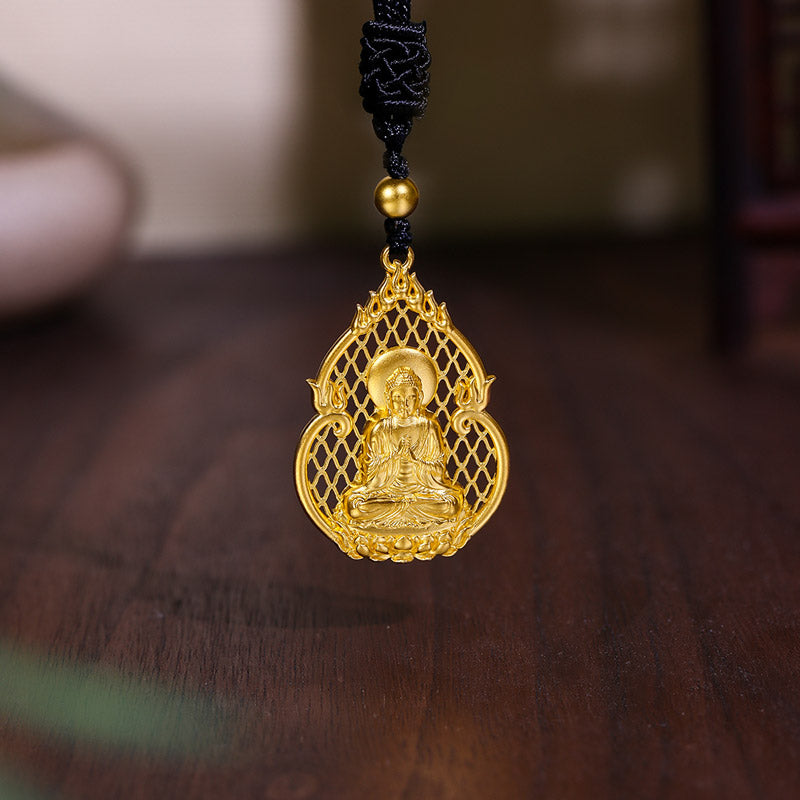 "Antiquity Gold" 999.9 24K Gold Pendant Necklace Buddha 5-5.5g AA043859