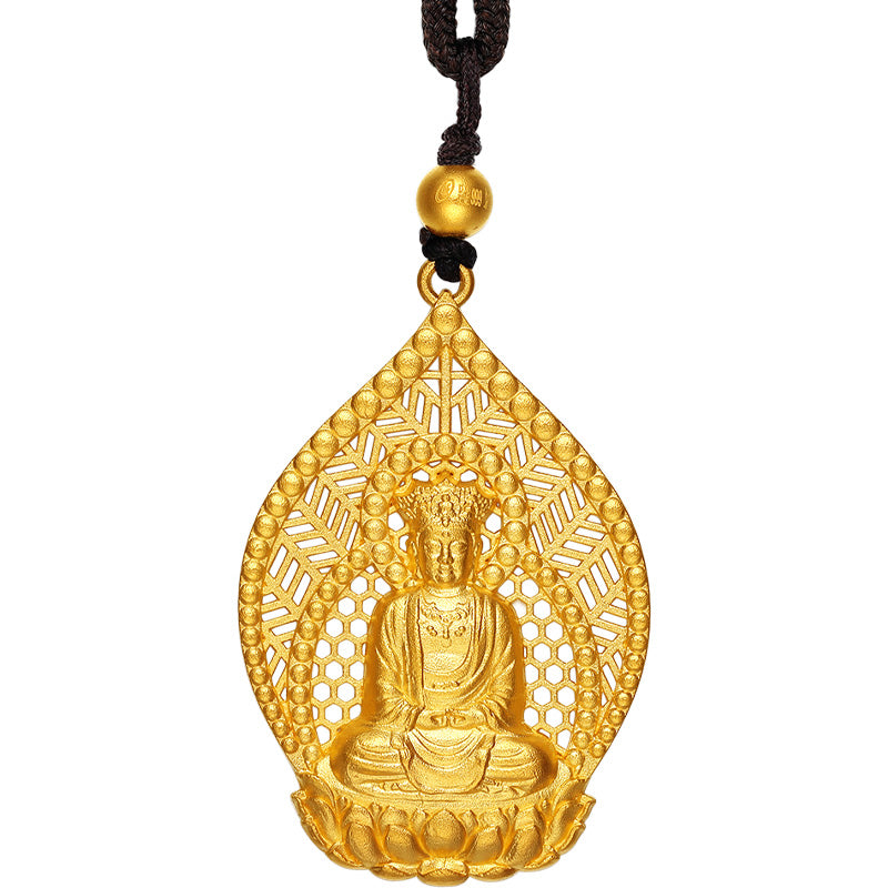 'Antiquity Gold' 999.9 24K Gold Pendant Necklace Buddha 6.3-6.8g AA043861
