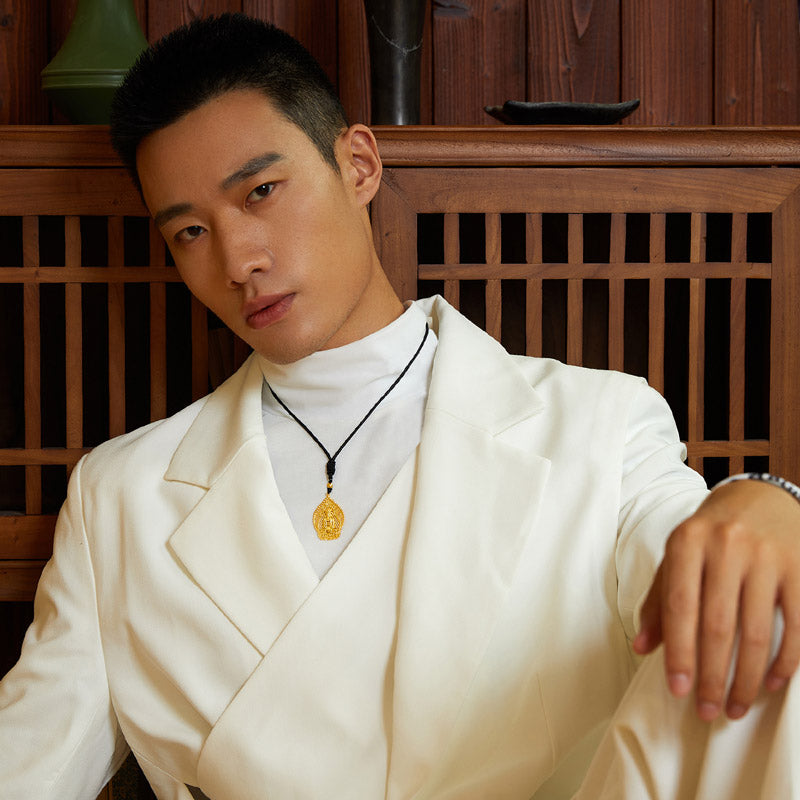 'Antiquity Gold' 999.9 24K Gold Pendant Necklace Buddha 6.3-6.8g AA043861