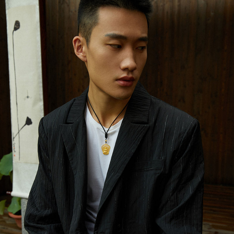 'Antiquity Gold' 999.9 24K Gold Pendant Necklace Buddha 5.5-6g AA043864