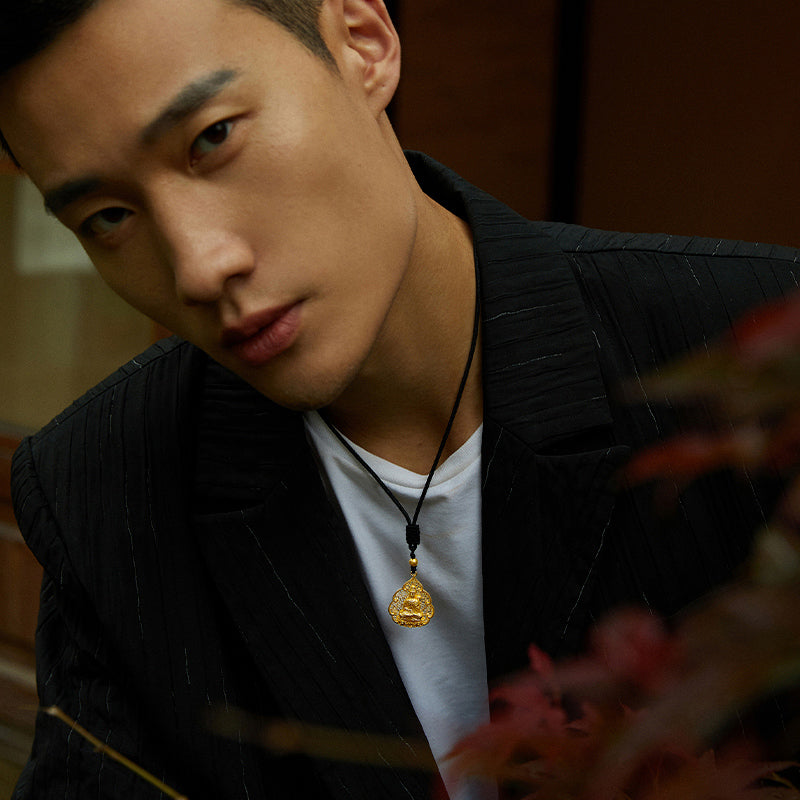 'Antiquity Gold' 999.9 24K Gold Pendant Necklace Buddha 4-4.5g AA043866