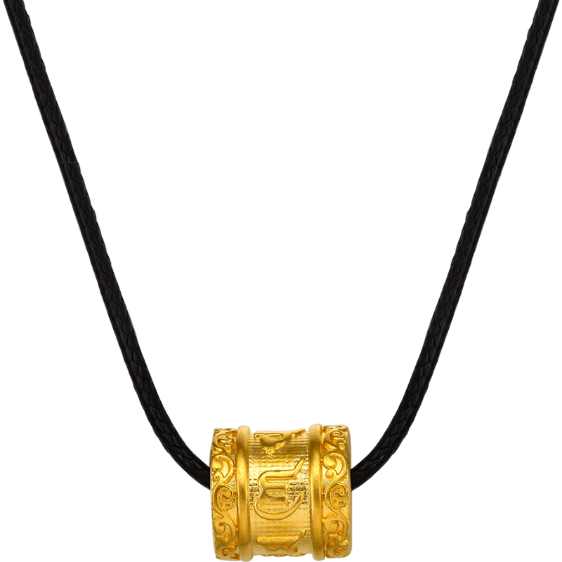 "Antiquity Gold" 999.9 24K Gold Pendant Necklace 17-18g AA044784