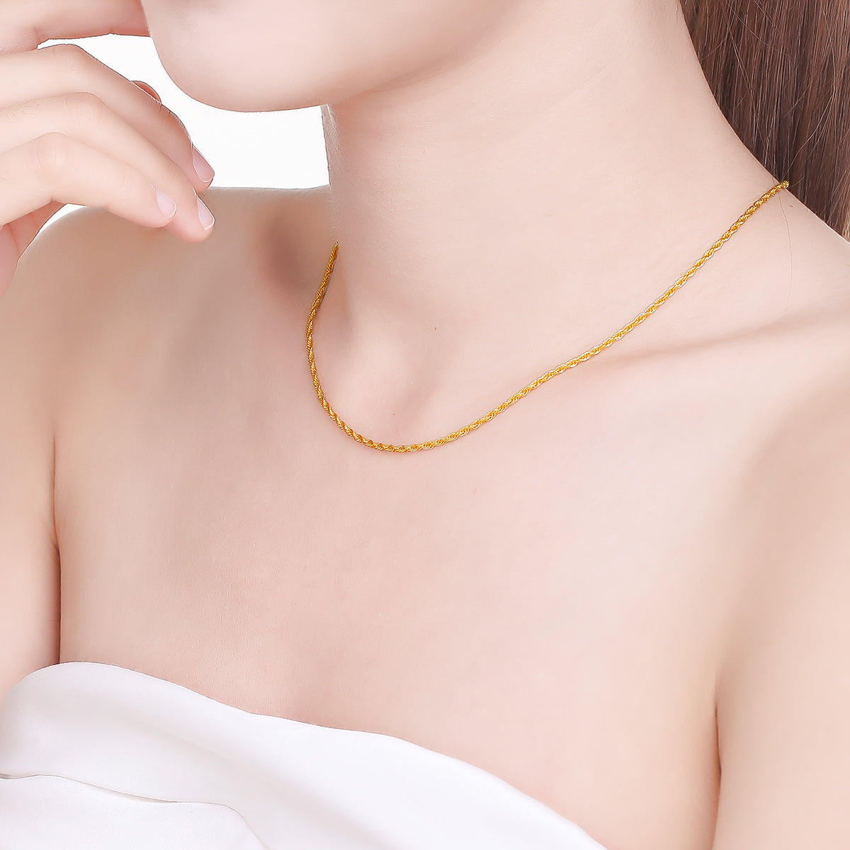 999 24K Gold Necklace 4.6-5.3g AA052173