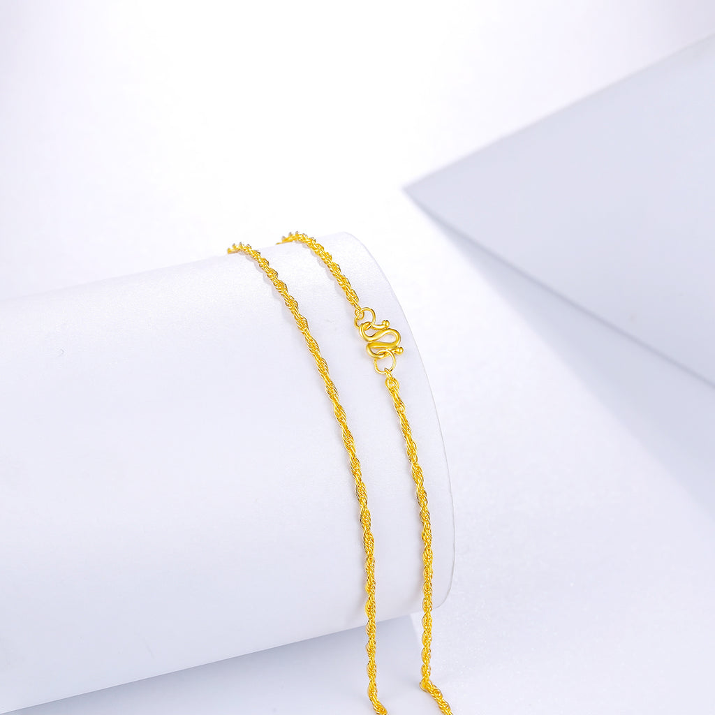 999 24K Gold Necklace 4.6-5.3g AA052173