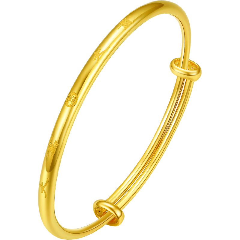 999 24K Gold Bangle Bracelet 6.5-7.5g AA107525