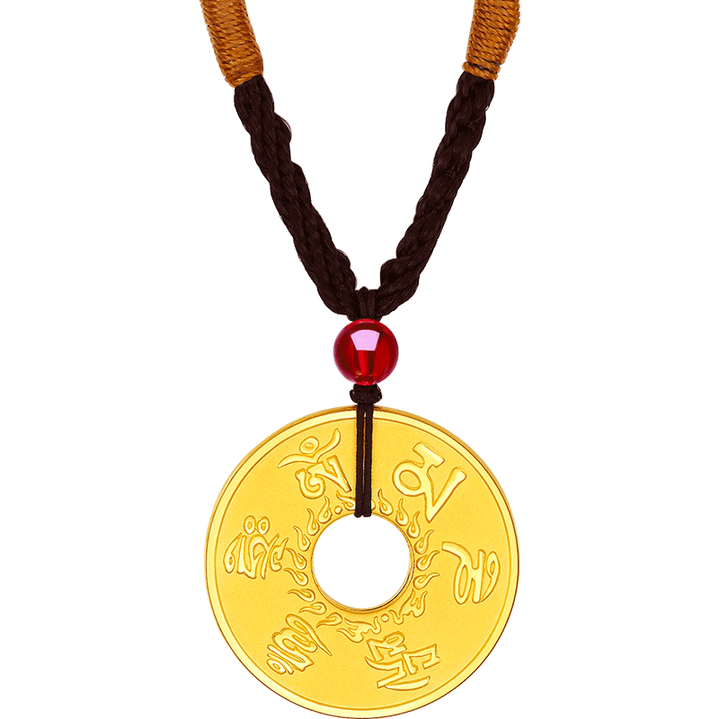 999 24K Gold Pendant Peace Buckle 7-8g AB041562
