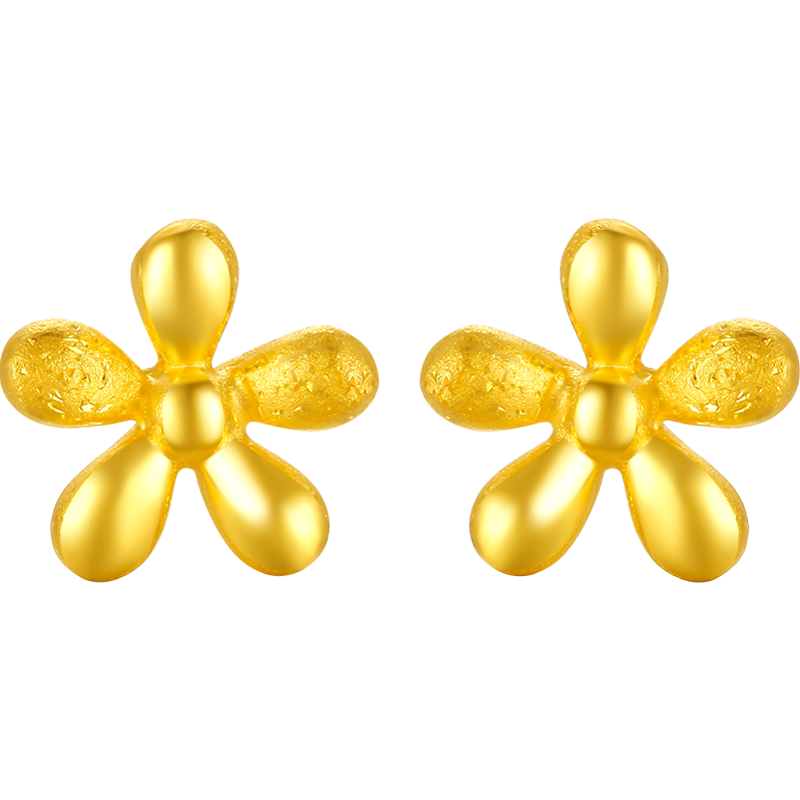 999 24K Gold Earrings Flower 0.8-1g AB093540