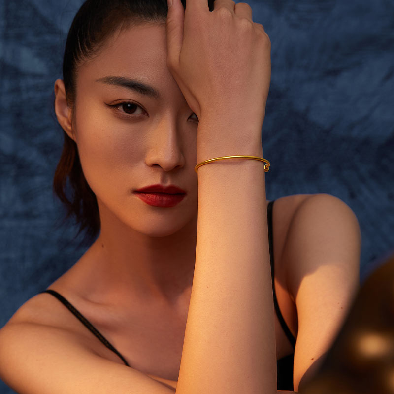 Antiquity Gold' 999.9 24K Gold Bangle Bracelet 8-10g AB107467