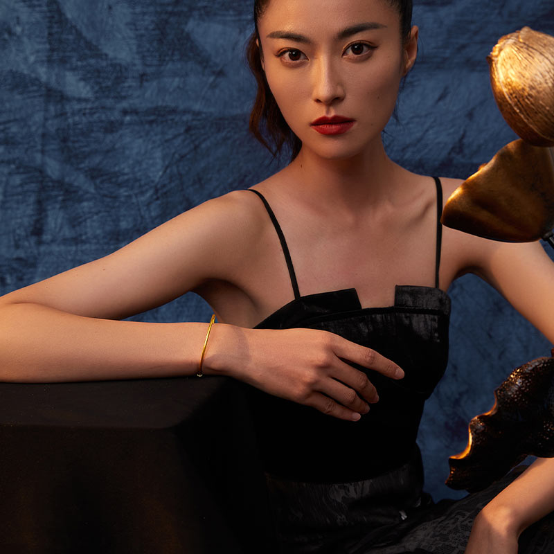 Antiquity Gold' 999.9 24K Gold Bangle Bracelet 8-10g AB107467