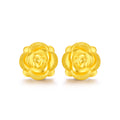 24K Gold Earrings Rose Flower 1.1-1.3g AD090254