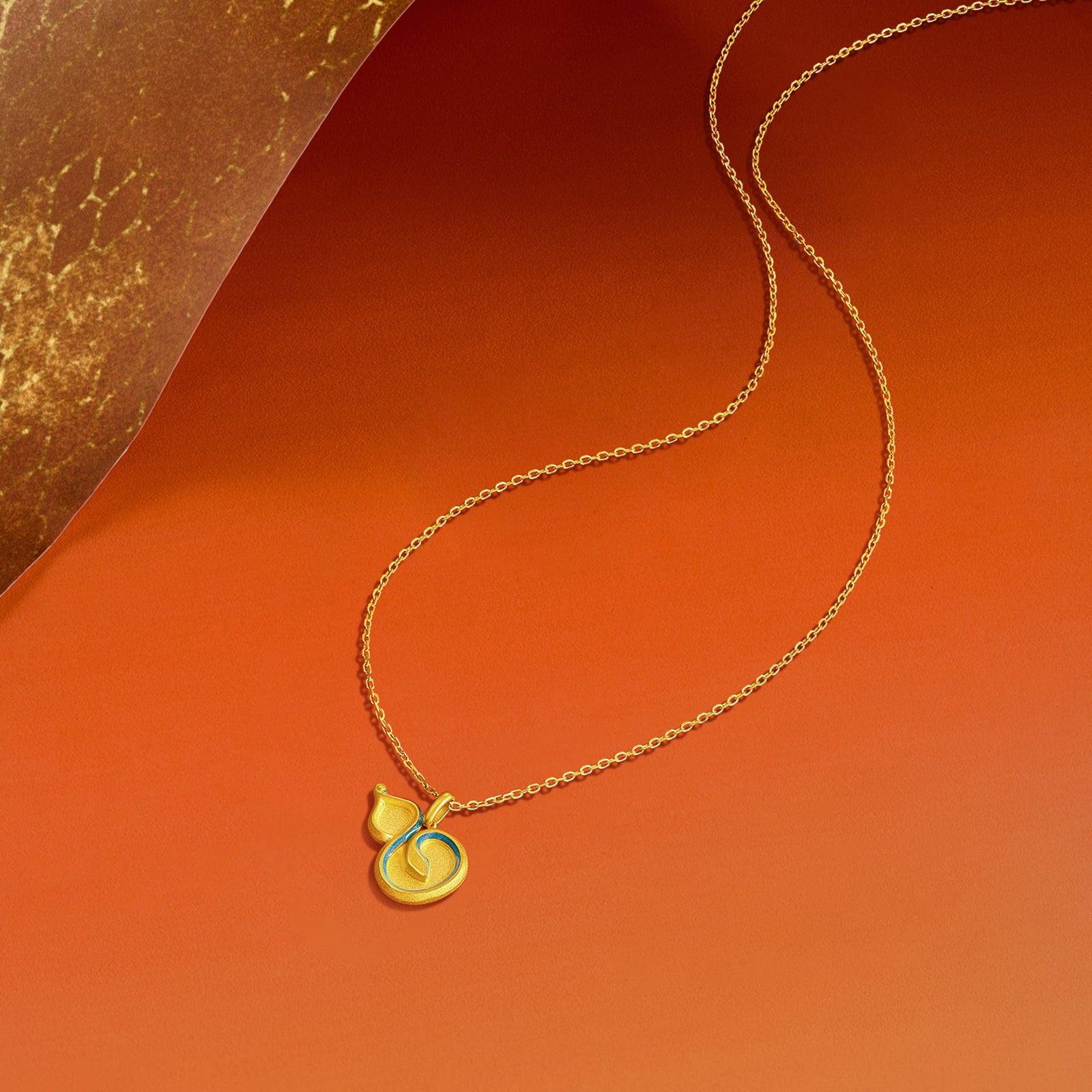 "Chinese Zodiac Snake" 24K Gold Pendant Gourd 2.05-2.35g A0415128