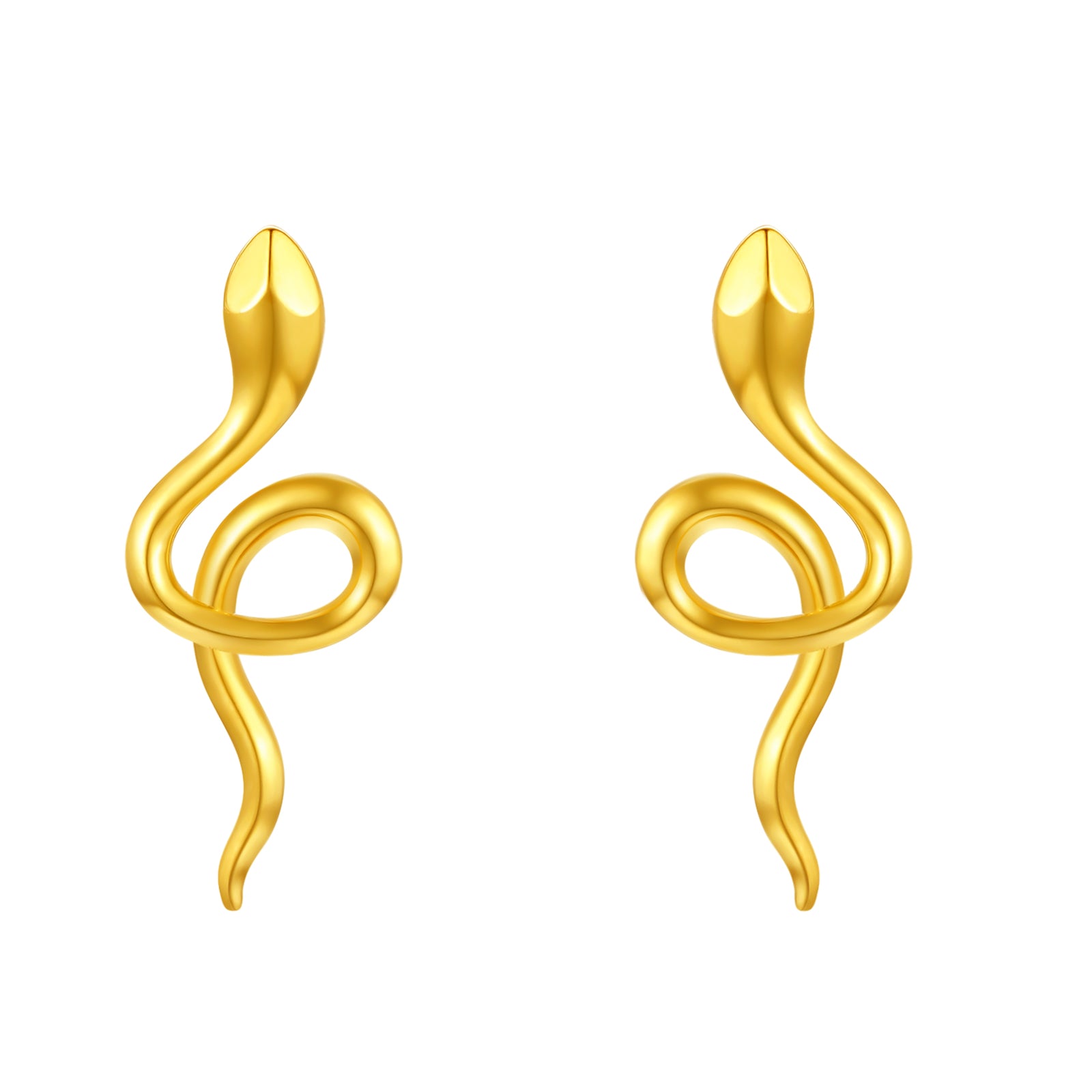 "Chinese Zodiac Snake" 18K Yellow Gold Earrings Snake 1.25-1.55g C0914074