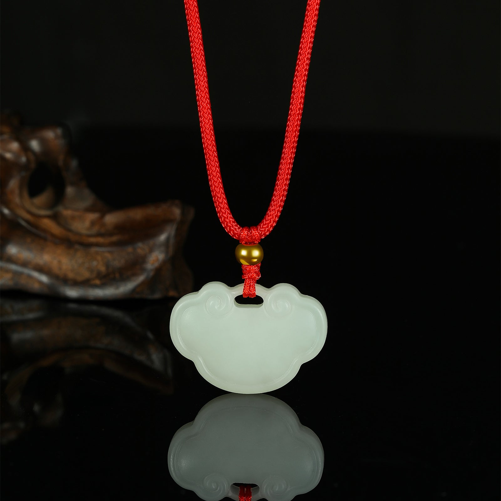 999.9 24K Gold Pendant Necklace Heitian Jade 0.09-0.11g Ruyi 如意 Y048707