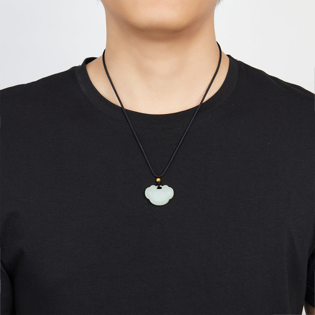 999.9 24K Gold Pendant Necklace Heitian Jade 0.09-0.11g Ruyi 如意 Y048706