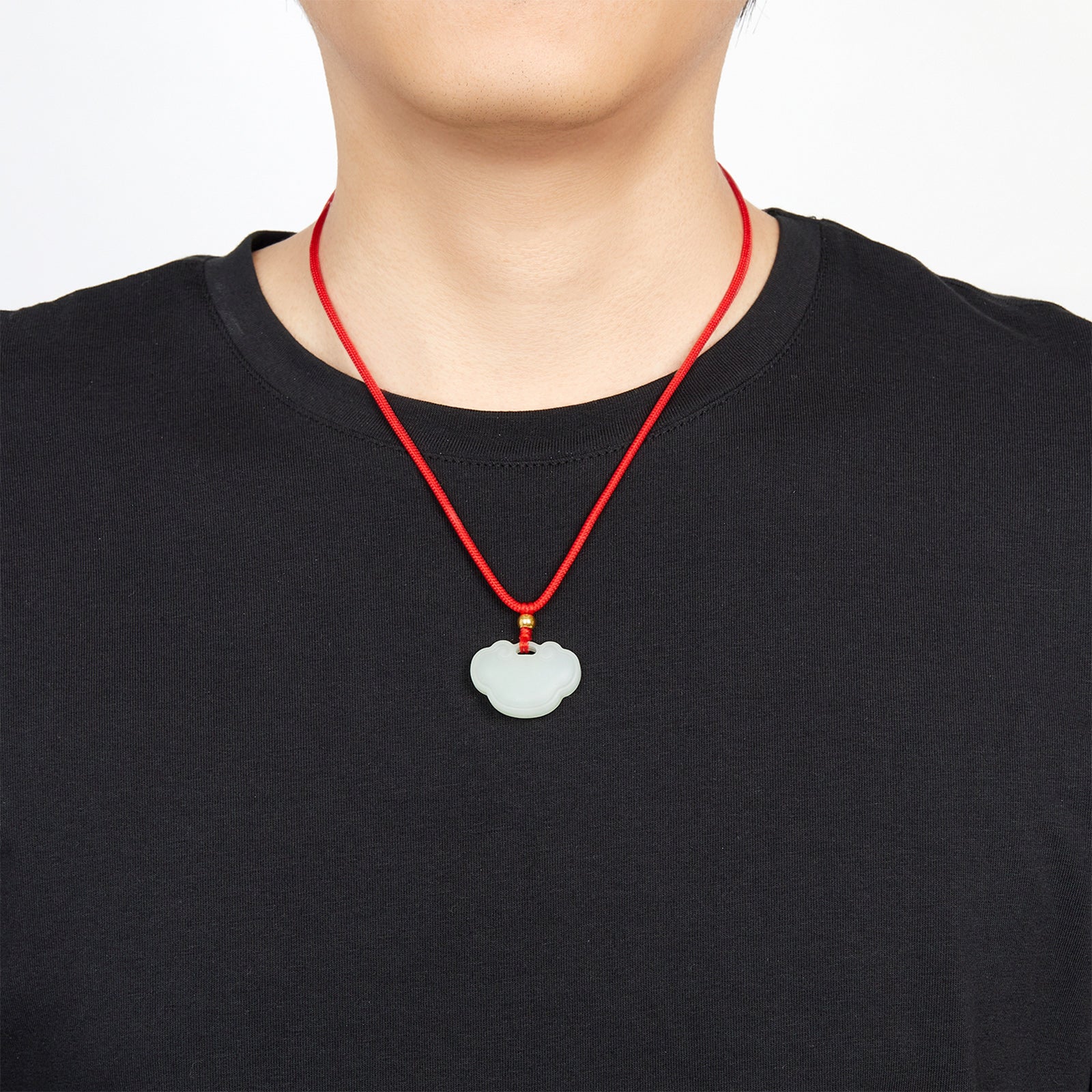 999.9 24K Gold Pendant Necklace Heitian Jade 0.09-0.11g Ruyi 如意 Y048707