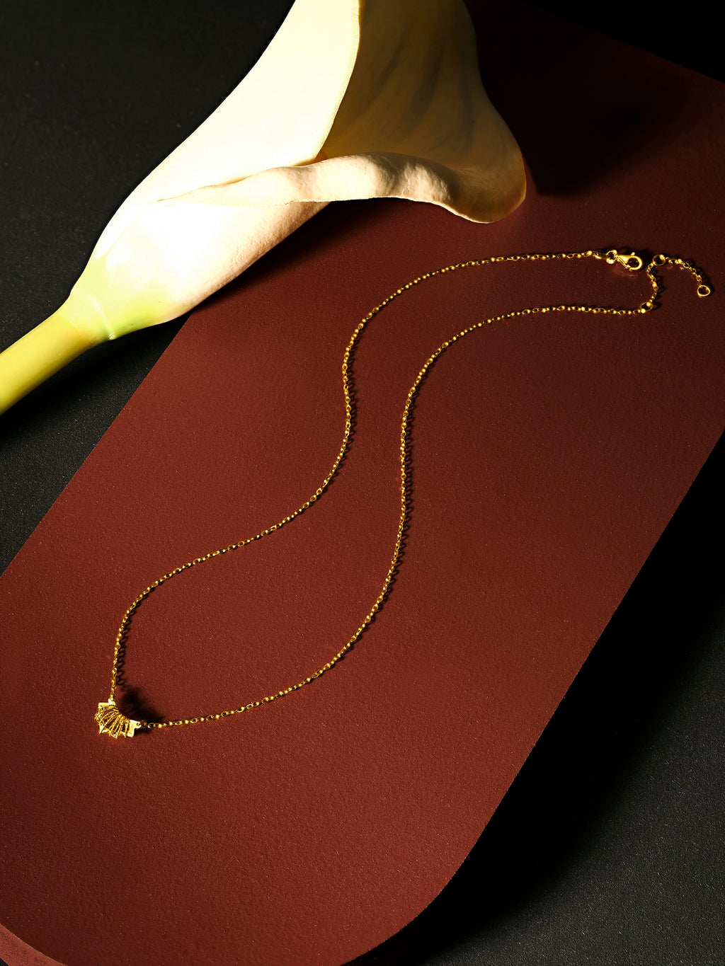 "infinite" 24K Gold Pendant Necklace              Fishtail 2.5-2.8g AW064990