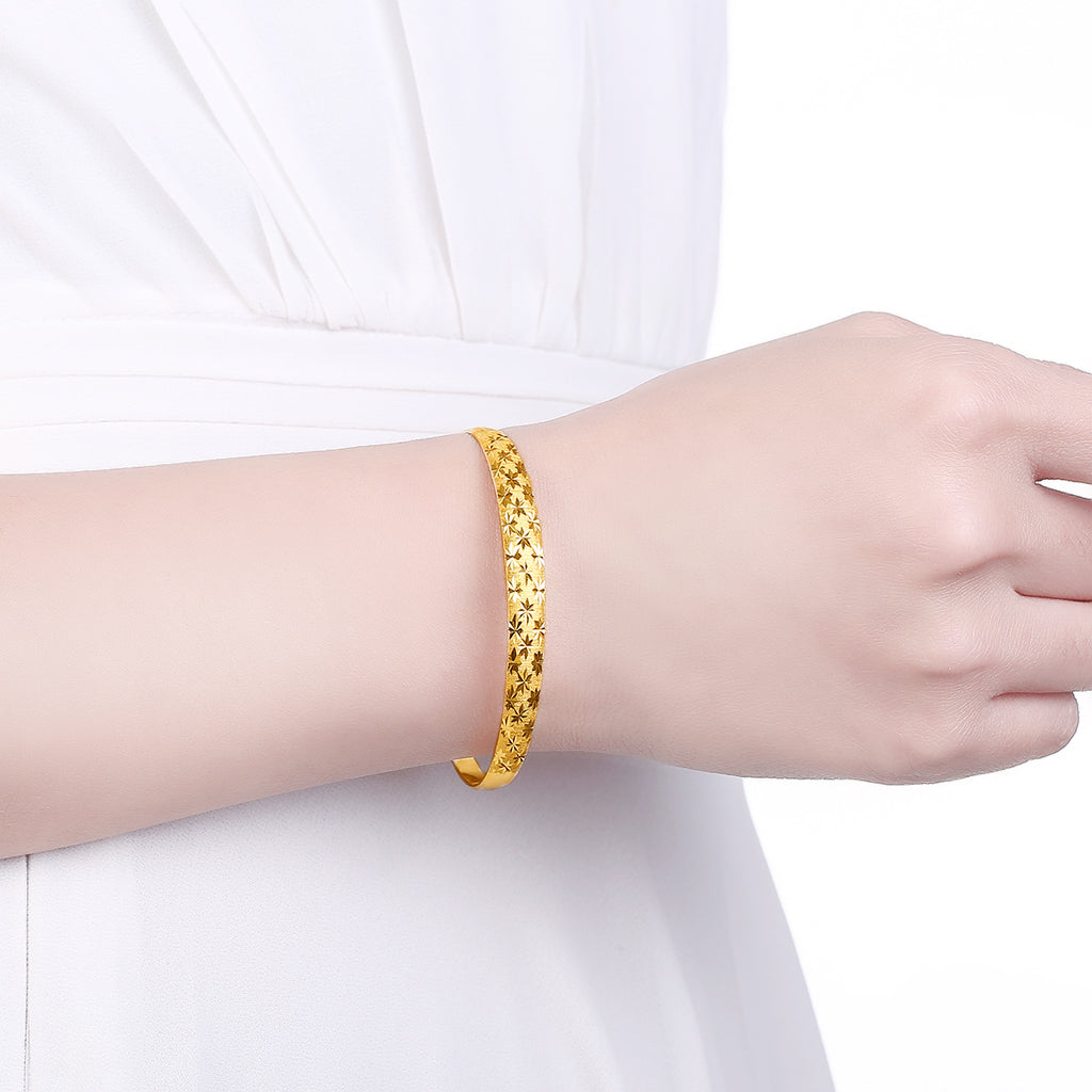 999 24K Gold Bangle Bracelet              Engraving 20-22g AA102336