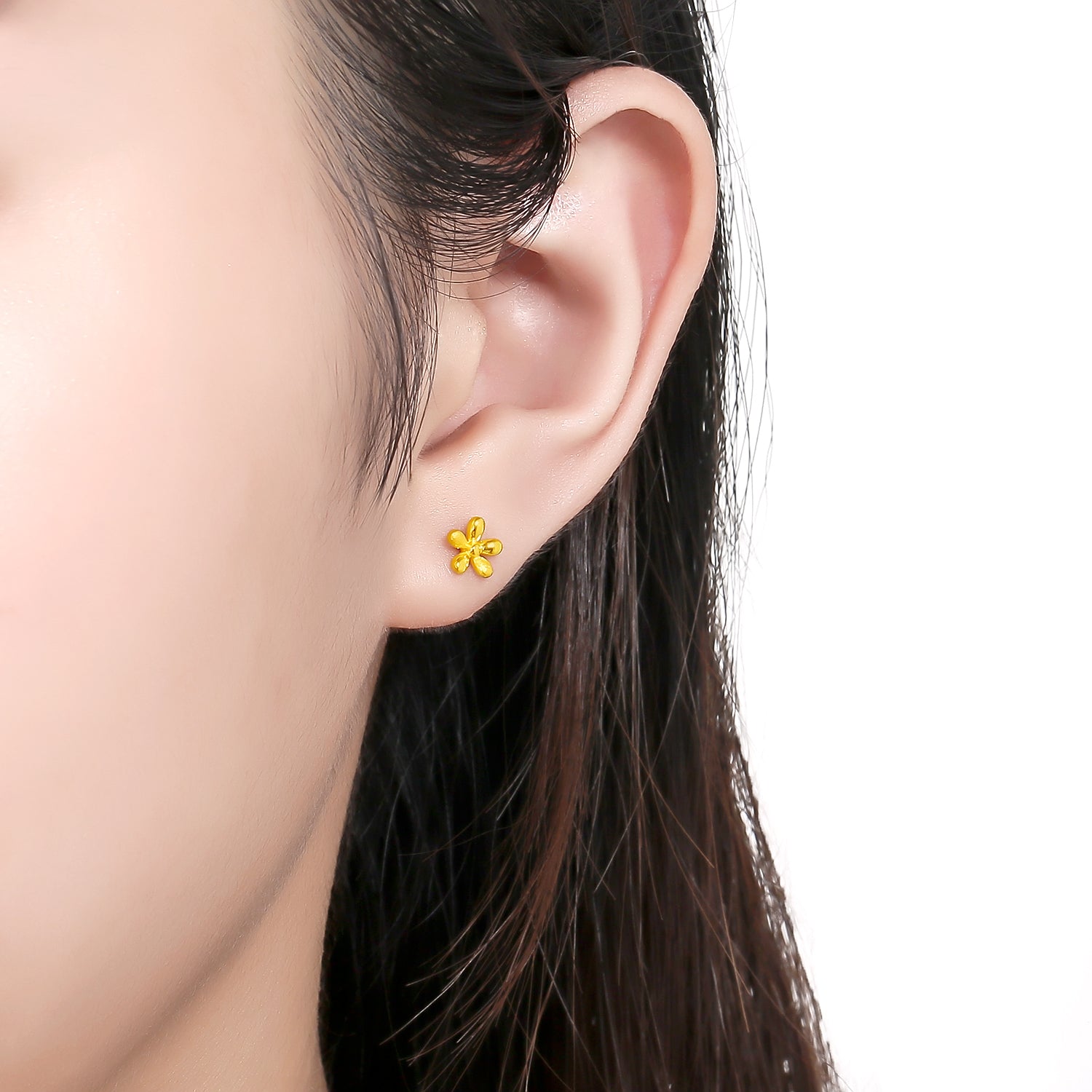 999 24K Gold Earrings Flower 0.8-1g AB093540