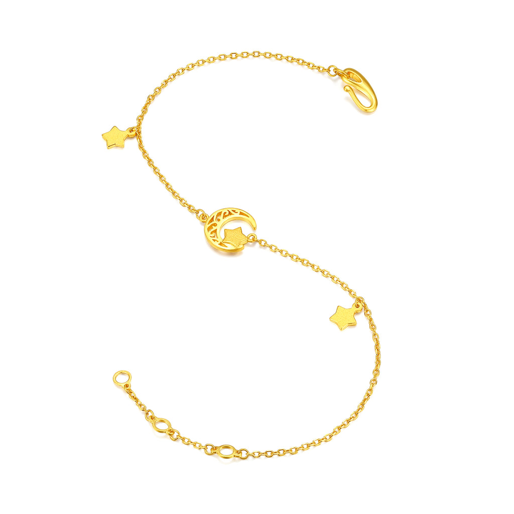 999 24K Gold Chain Bracelet Star 2.6-3.1g AA076590