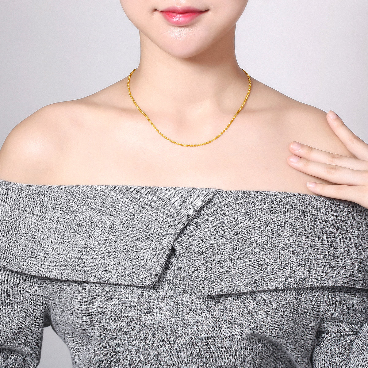 999 24K Gold Necklace 8-9g AA053079