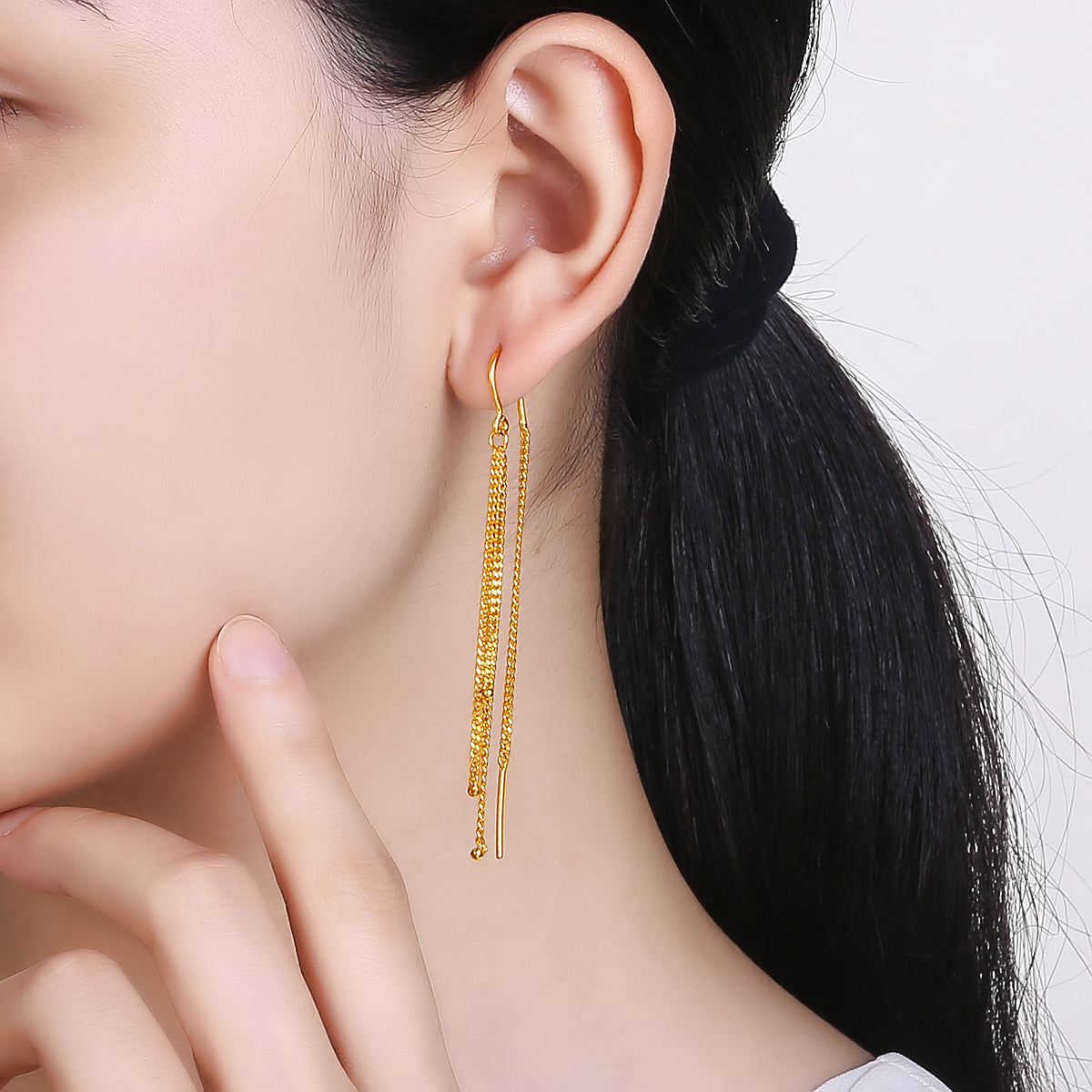 999 24K Gold Earrings 4.7-5.1g AA091678