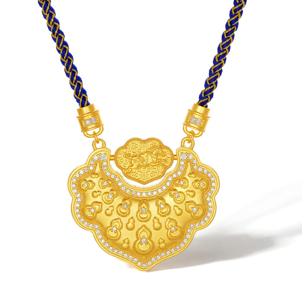 "Chinese Culture Collection - Dan Qing"999 24K Gold pendant 0.0037ct 0.006ct Ruyi 32-37g W0449935