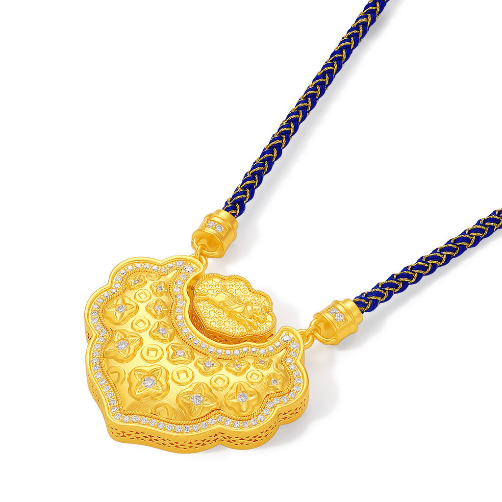 "Chinese Culture Collection - Dan Qing"999 24K Gold pendant 0.0053ct 0.003ct Ruyi 31-36g W0449937