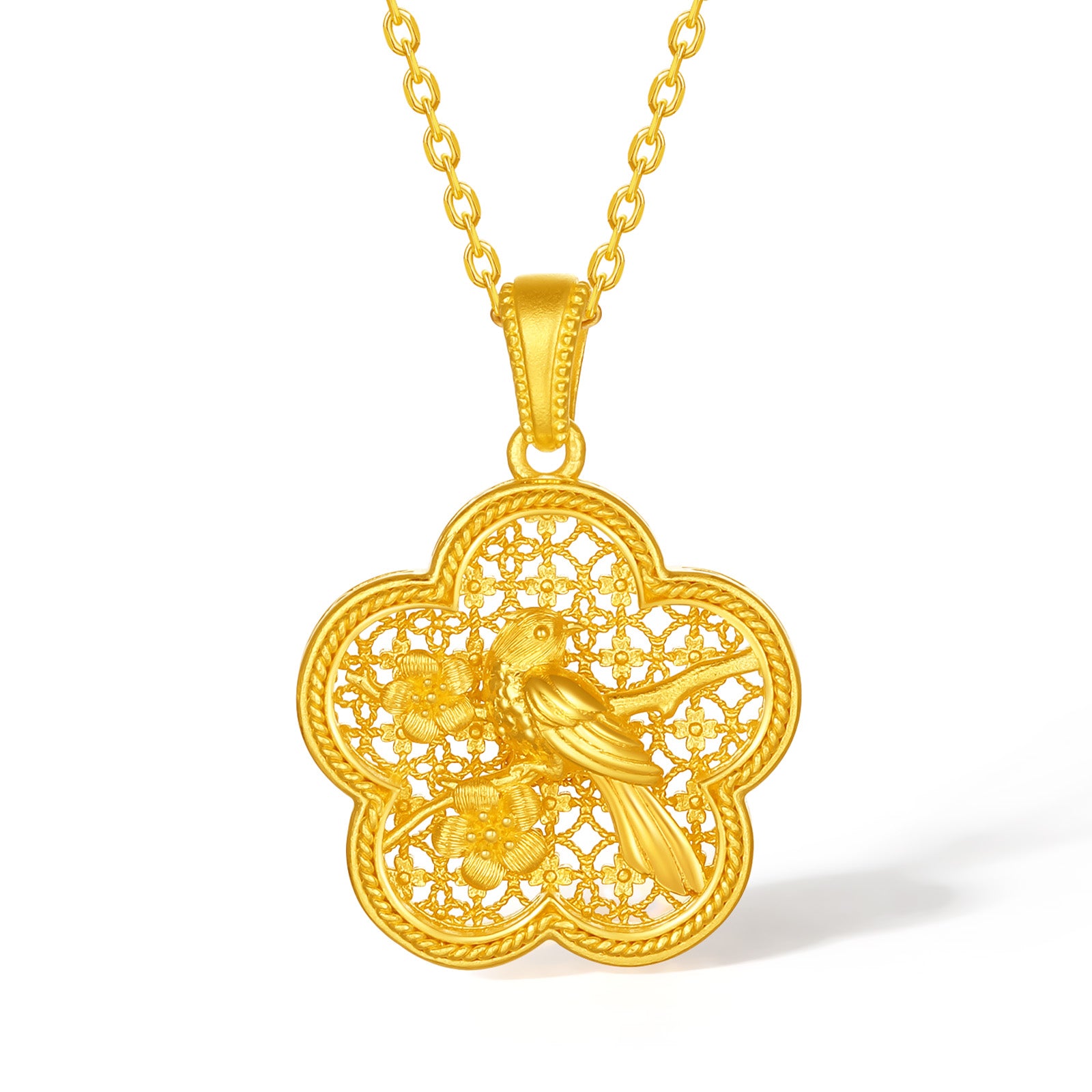 "Chinese Culture Collection - Wood Carving"  24K Gold Pendant   3.41-5.41g A0450085