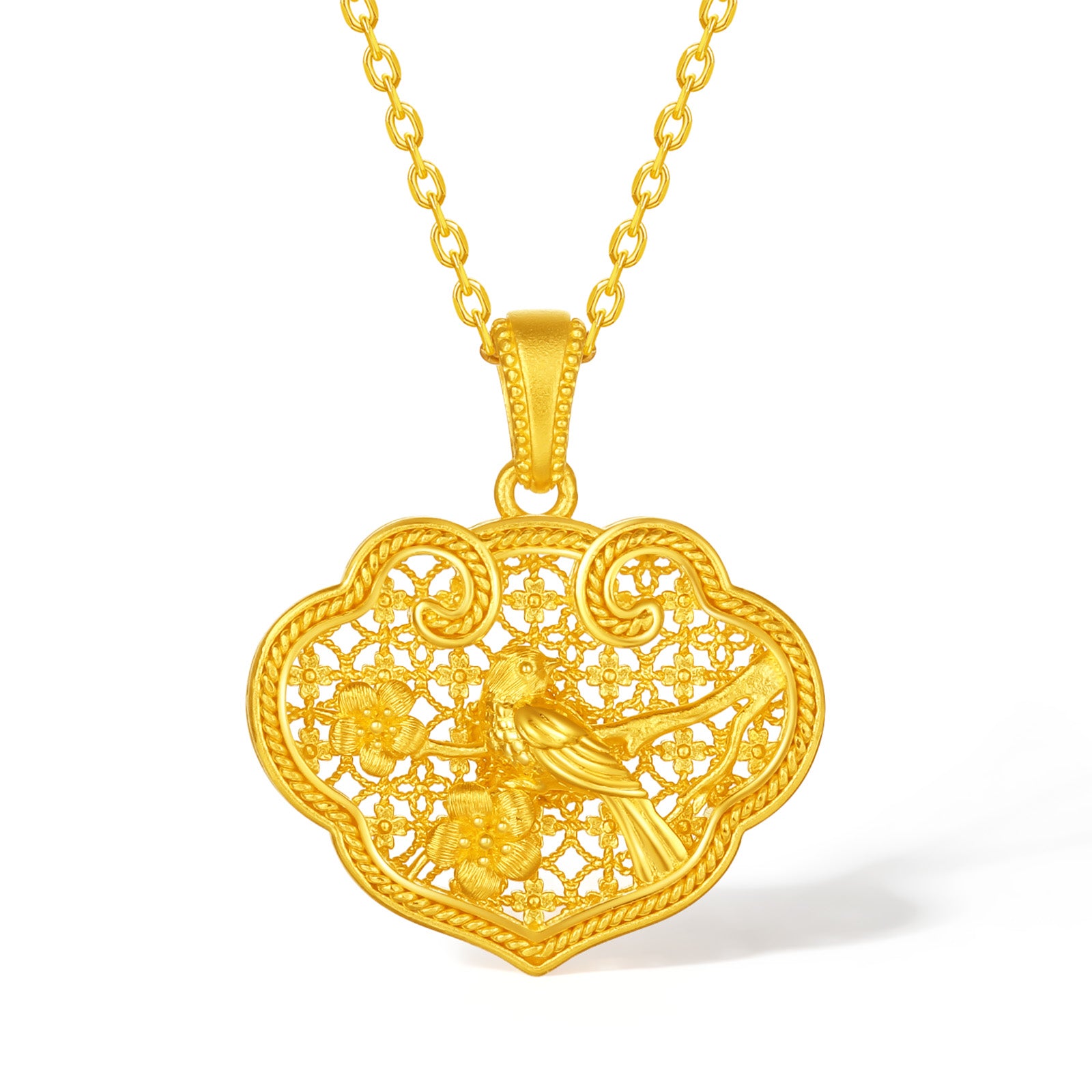 "Chinese Culture Collection - Wood Carving"  24K Gold Pendant   3.03-5.03g A0450086