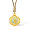 "Chinese Culture Collection - Ru Ware" 999 24K Gold Pendant Floral 5.01-7.01g A0448114