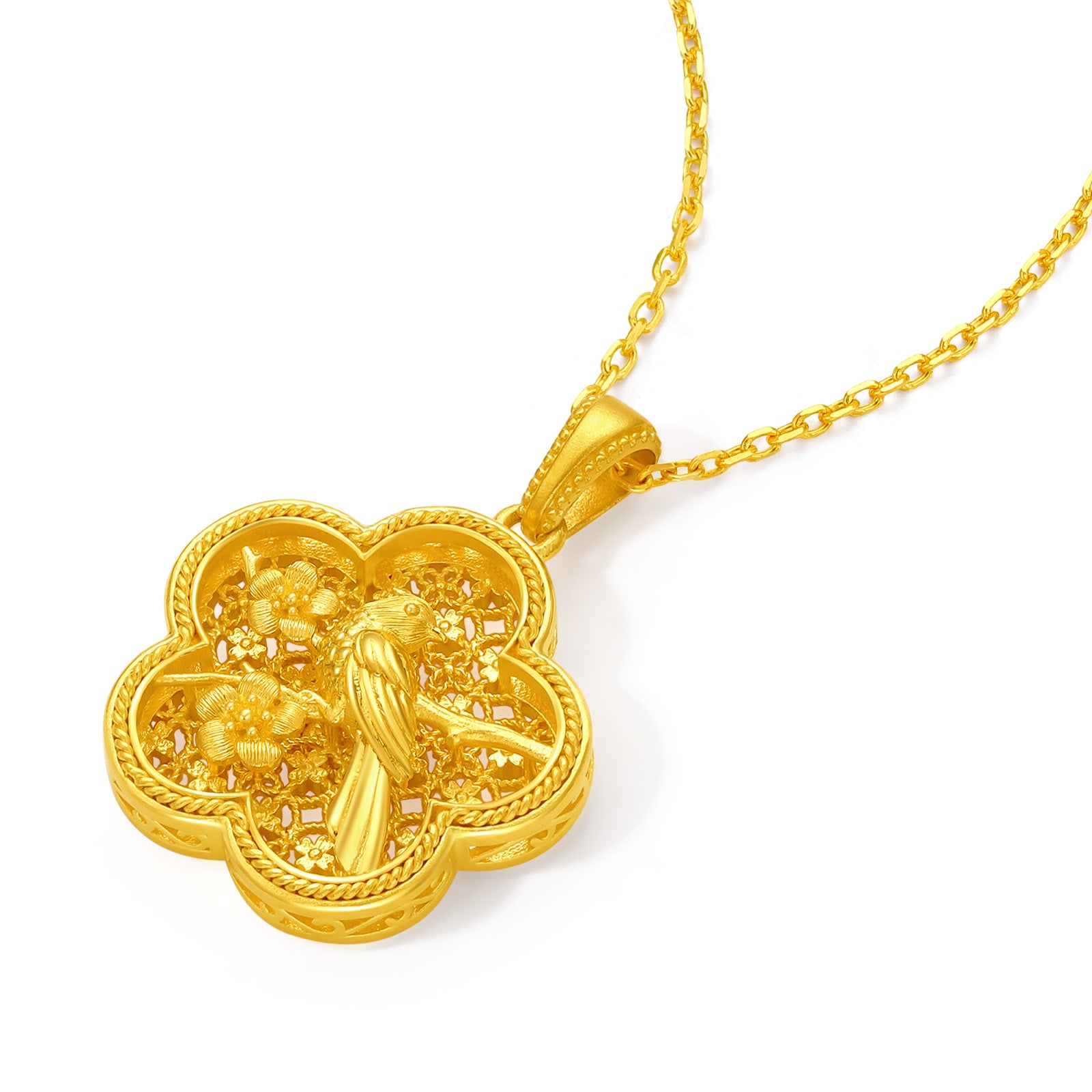 "Chinese Culture Collection - Wood Carving"  24K Gold Pendant   3.41-5.41g A0450085