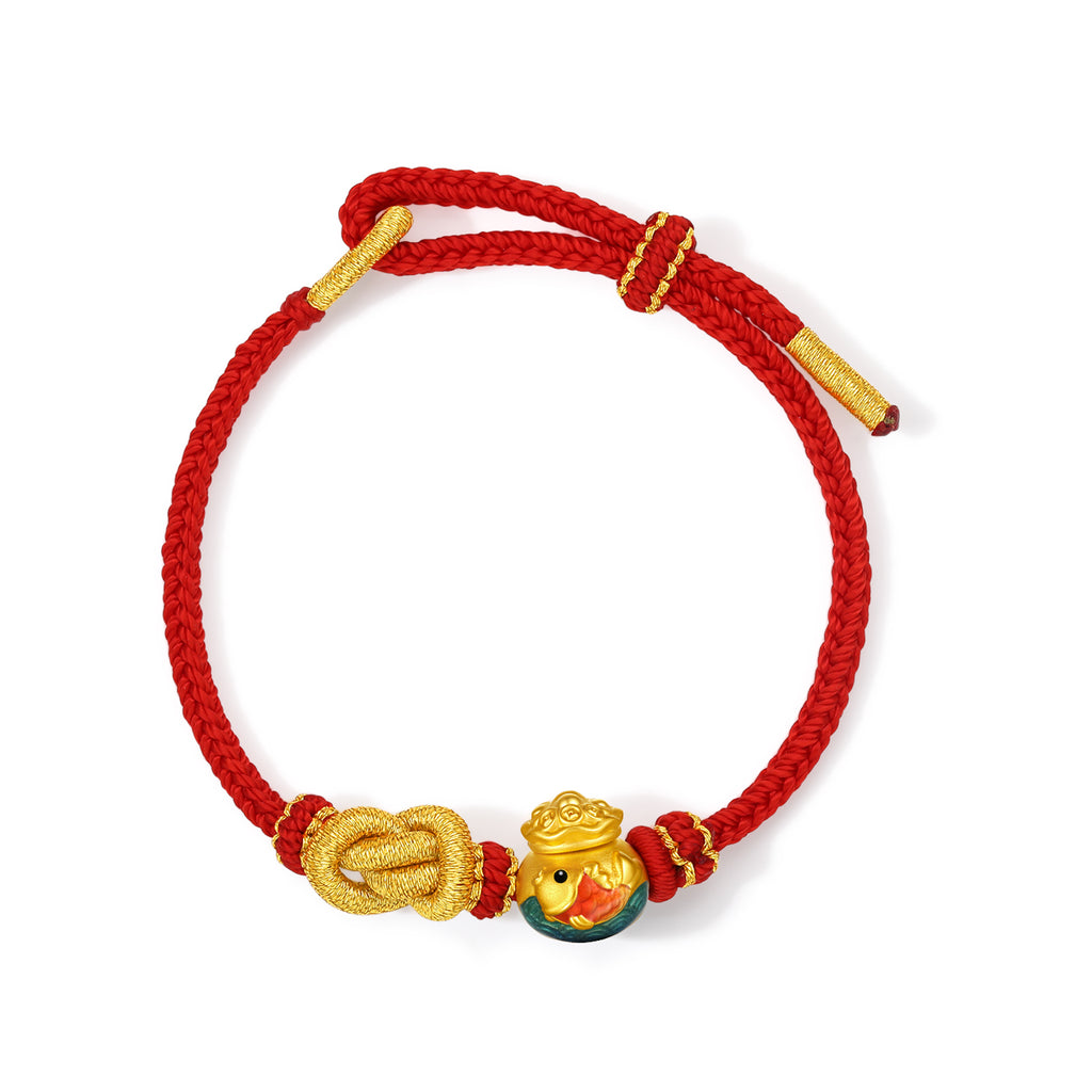 24K Gold String Bracelet 1.1-1.3g A1755917