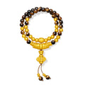 "Jiuhua Mountain" 24K Gold String Bracelet Wood Transformation Stone Engraved Ruyi Tassel 6-6.5mm 35cm A1936212