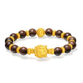 "Jiuhua Mountain" 24K Gold Agarwood Beaded Bracelet Diamond Buddha Charm W1935475