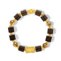"Chinese Culture Collection - Dan Qing" 999 24K Gold Beaded Bracelet Crystal 8.4-8.9*8.3-8.8mm Diamond 0.005 Citrine 8.5-10.5g J1950068