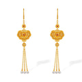 "Chinese Culture Collection - Dan Qing" 999 24K Gold Earrings Diamond 0.0024ct Ruby 0.0089ct Aquamarine 3.8-4.3mm Ruyi 25-31g W0950046