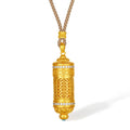 "Jiuhua Mountain" 24K Gold Diamond Openable Cylinder Buddha Pendant 0.014ct W0440420